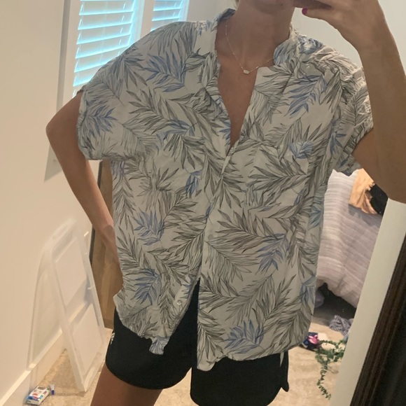 a new day Tops - A New Day Button Down Leaf Top